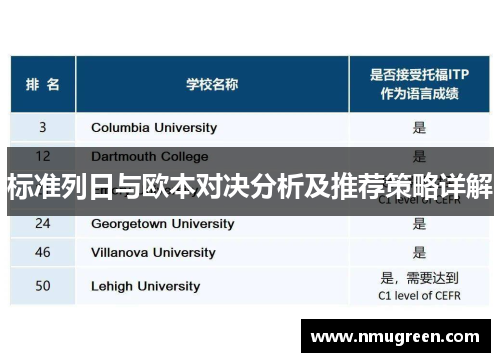 标准列日与欧本对决分析及推荐策略详解